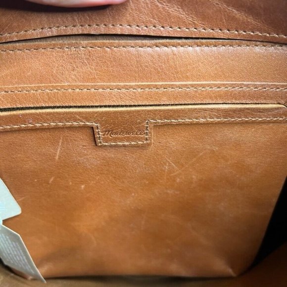 Madewell Womens $188 Zip Top Medium Transport Tote English Saddle AE189 D12 - Picture 8 of 12